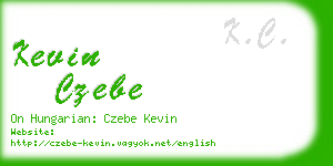 kevin czebe business card